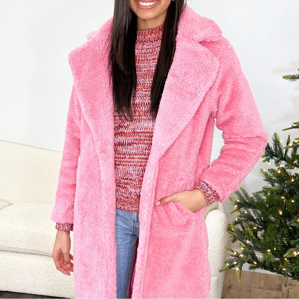 NWOT Shop Talulah Max Teddy Coat Pink Size L